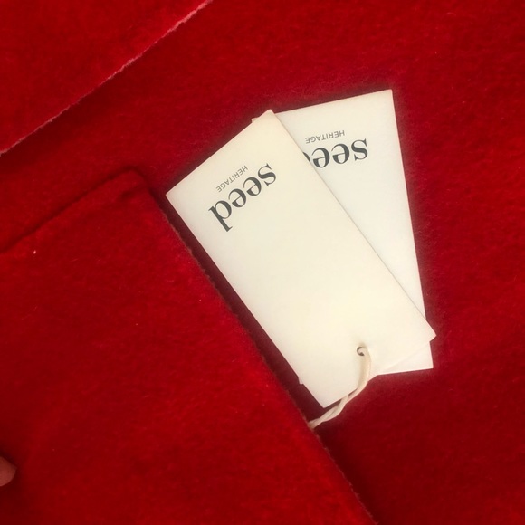 SOLD* Reversible wool Fall Winter coat Seed Heritage red/pink women's size S - Picture 3 of 7